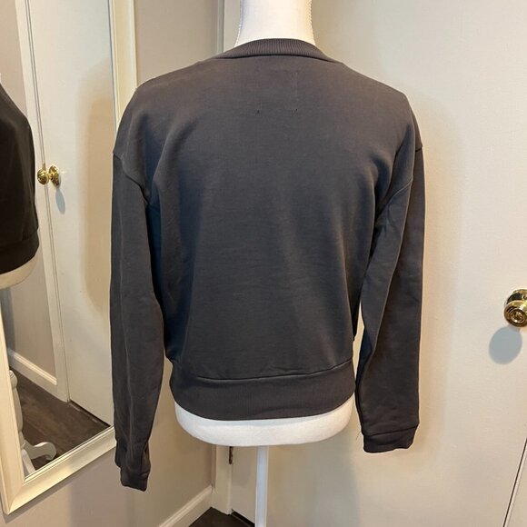 Zara Gray crewneck Embellished Sweatshirt, Size Small - Picture 10 of 11
